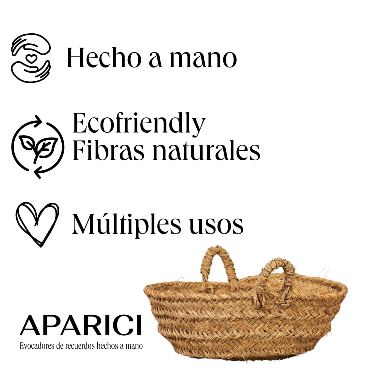 Leñero Esparto con Asas - Cesto Ovalado para Leña y Decoración Rf. 7109-2 | Elaborado a mano con fibras naturales. Resistente, versátil e ideal para leña, mantas, revistas o decoración.