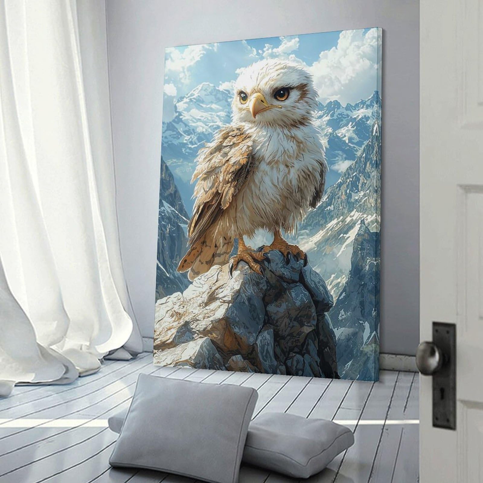Junmoney Frame-Style-10 Eagle On Mountain Peak Home Decor Wall Art 20X30inch(50X75cm), For Gallery Wall Layouts In Home Or Office, A Versatile Canvas Print For Layering