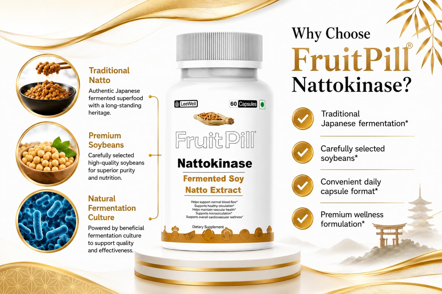Fruitpill Nattokinase 4000 FU 200mg, 60 Veg Capsules 2