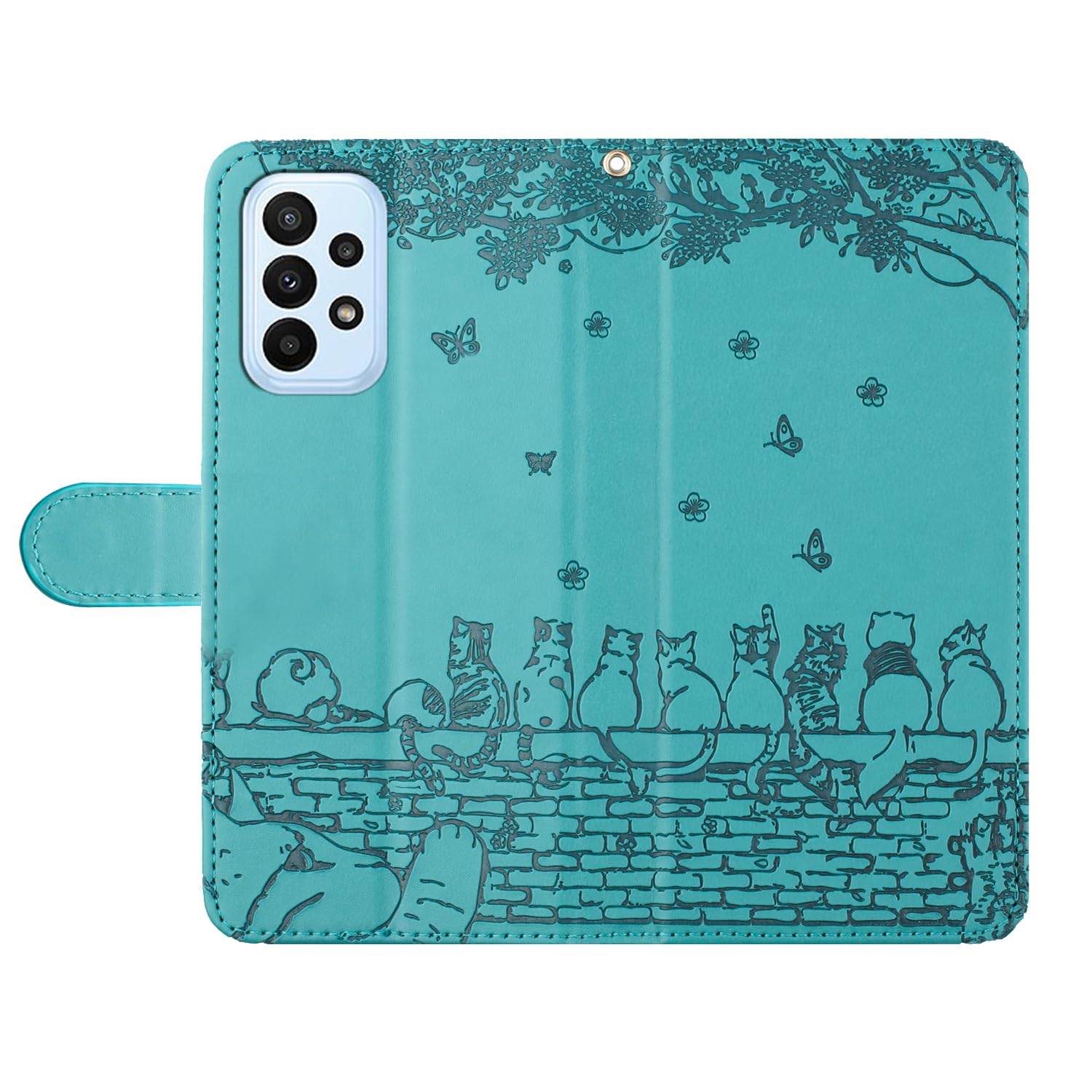 ESONG Cover per Sasung Galaxy A55 5G Portafoglio Case con Cordino