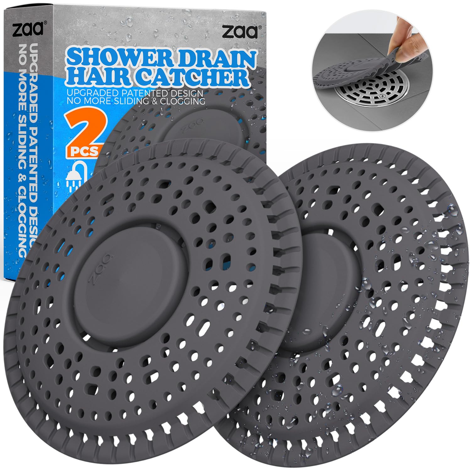 Zaa Shower Drain Hair Catcher Silicone Flat Floor Strainer Protector