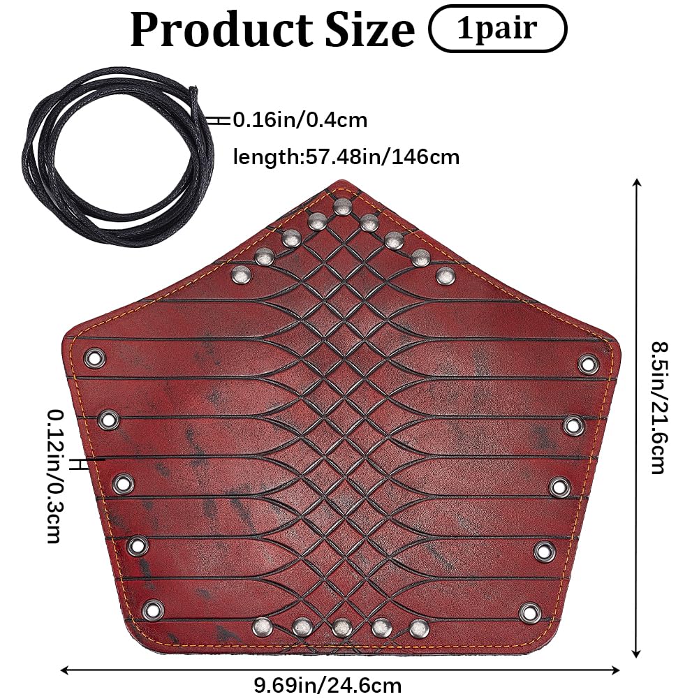 GORGECRAFT 2PCS Leather Gauntlets Wristband Medieval Arm Guards