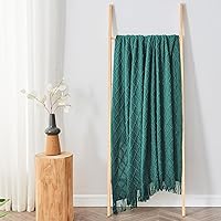 Vista 156 de inhand Knitted Throw Blankets for Couch and Bed, Soft Cozy Knit Blanket with Tassel, Black Lightweight Decorative Blankets and Throws, Farmhouse