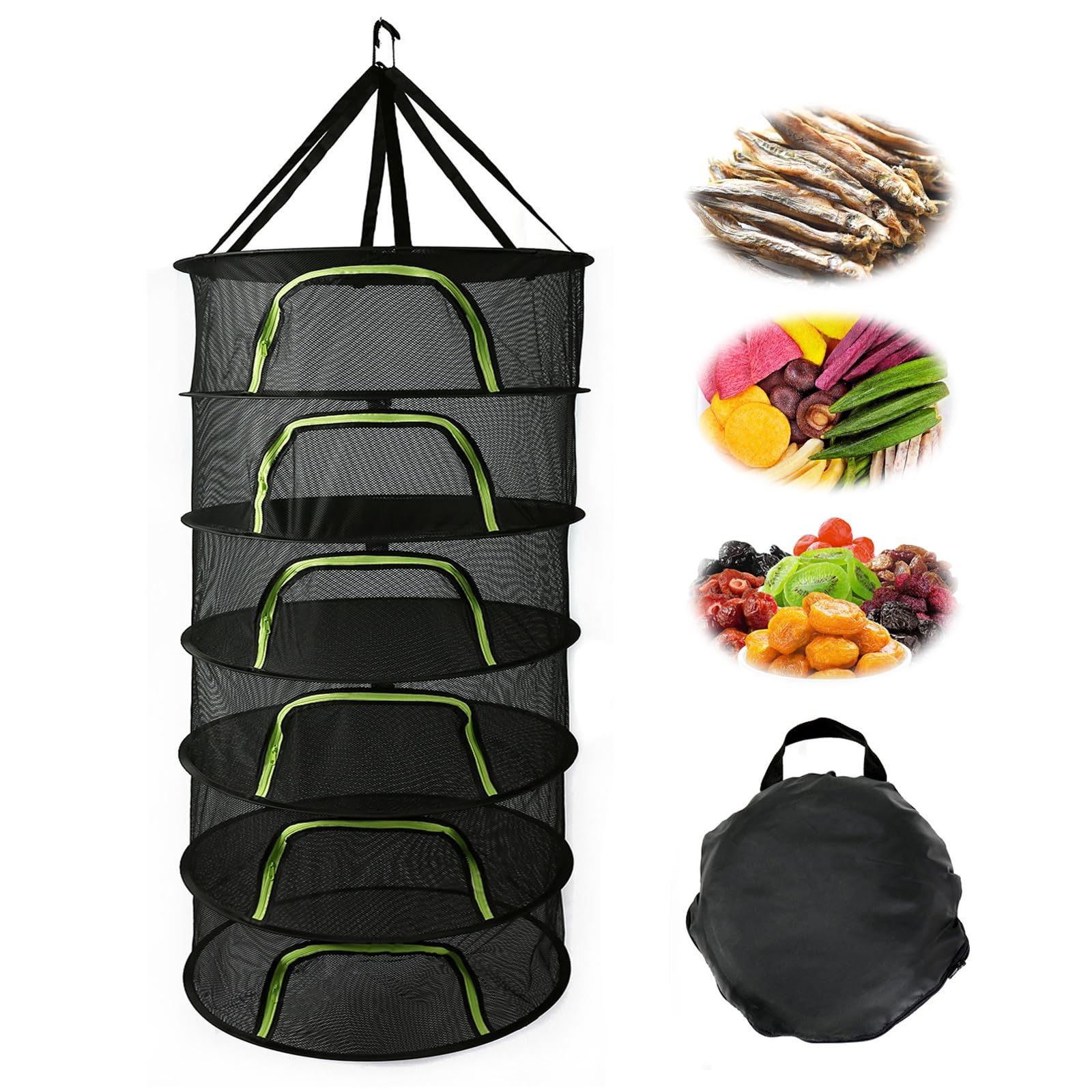 Rete Per Essiccare Erbe Con Cerniera - 4 Strati Pieghevole, Per Erbe, Fiori, Pesce - Foto 10