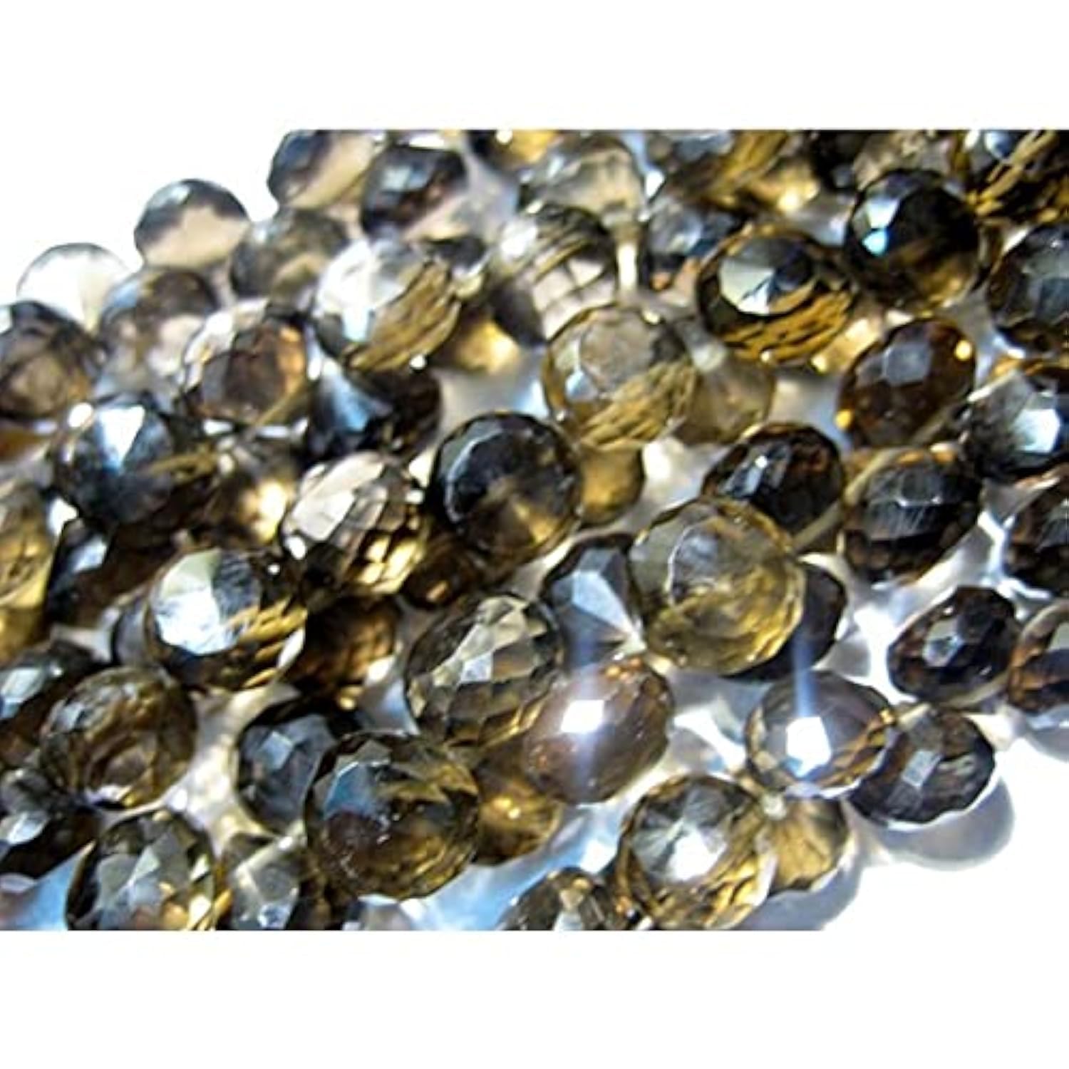 Quartz fumé en perles facettées oignons de 8x8mm pour création de bijoux DIY