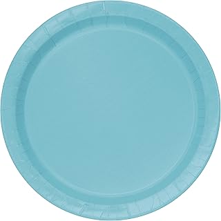 Elegant Disposable Paper Terrific Teal Round Dinner Plates - 9