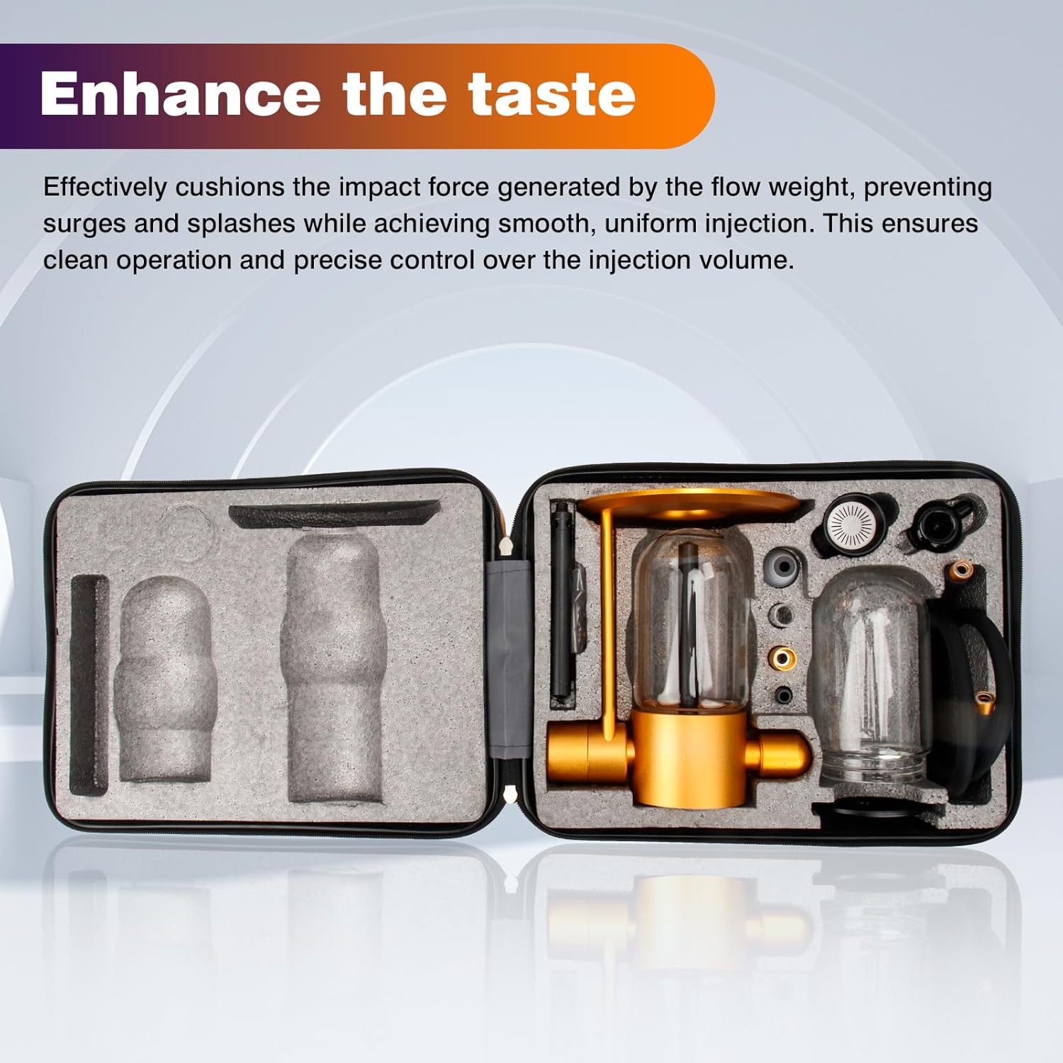 Gold Gravity Infuser 15” 360 Degree Water Rotation with a 14mm male joint