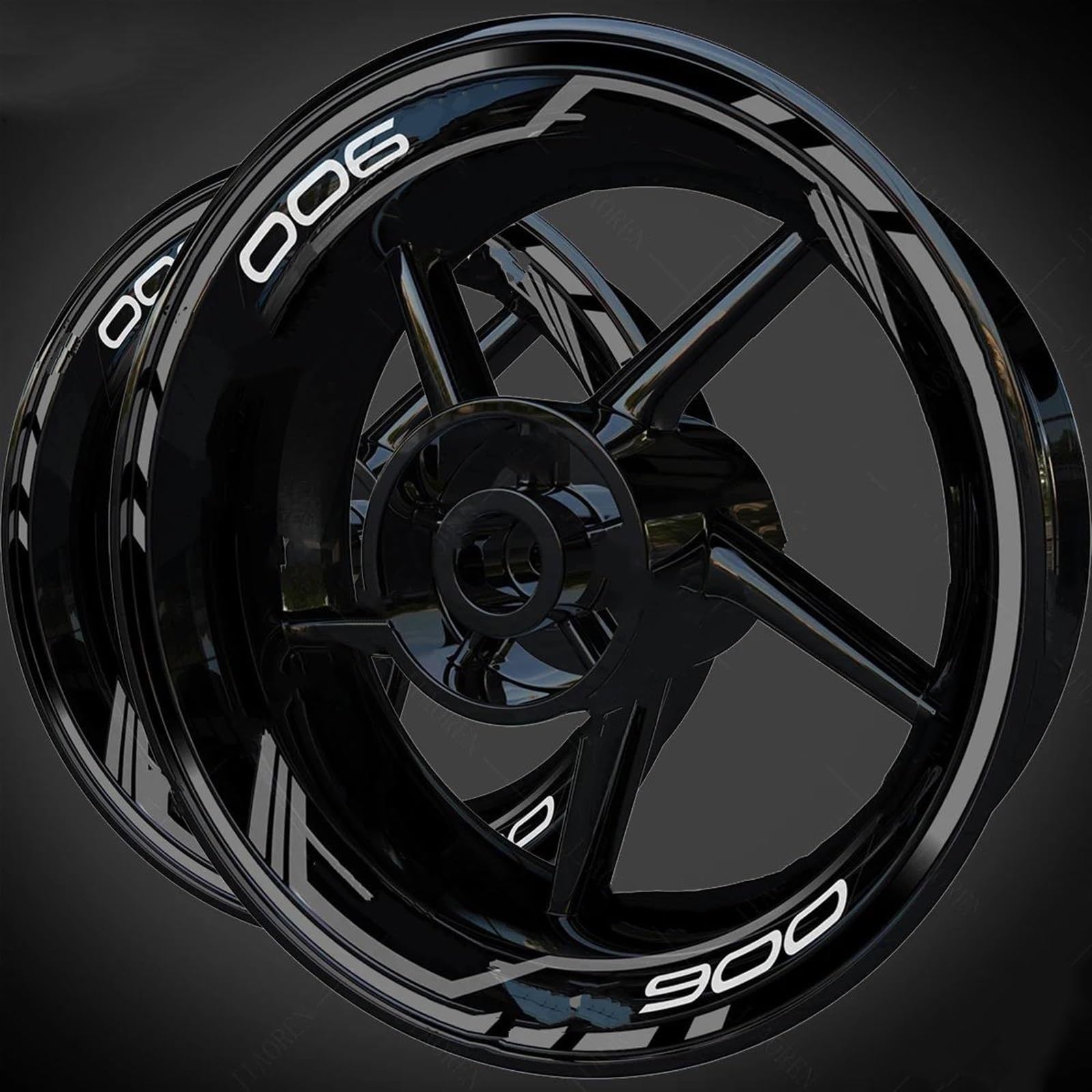 Motorcycle Wheel Stickers Night Reflective for Kawasaki Z900 Z 900 Decorative Rim Decorative(Color5)