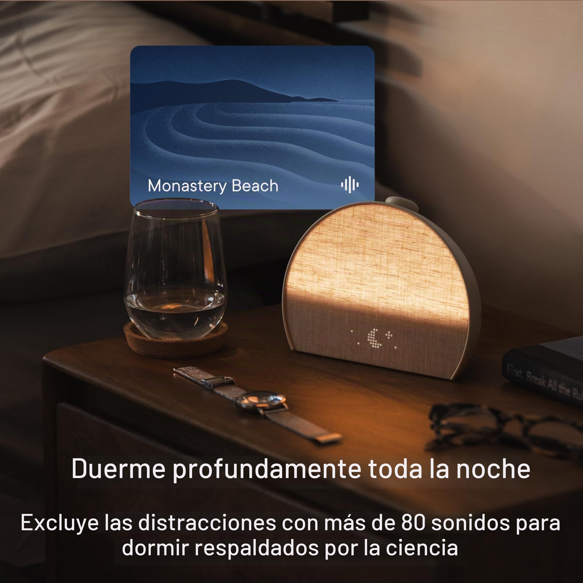 Hatch Restore 3 Reloj Amanecer y lámpara de mesita de Noche con máquina de Sonido y luz Inteligente - Ruido Blanco, Rutina de sueño sin Pantallas