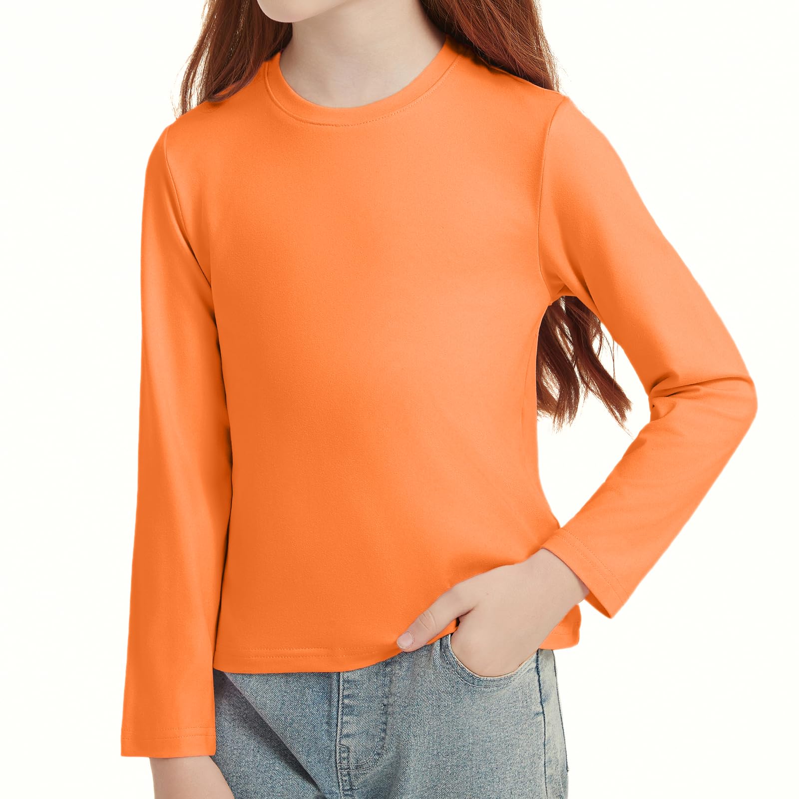 STYDAZZ Langarm T-Shirt Mädchen Basic Tops Einfarbig Kinder Tshirts Casual Rundhals Tees Oberteile 4-14 Jahre