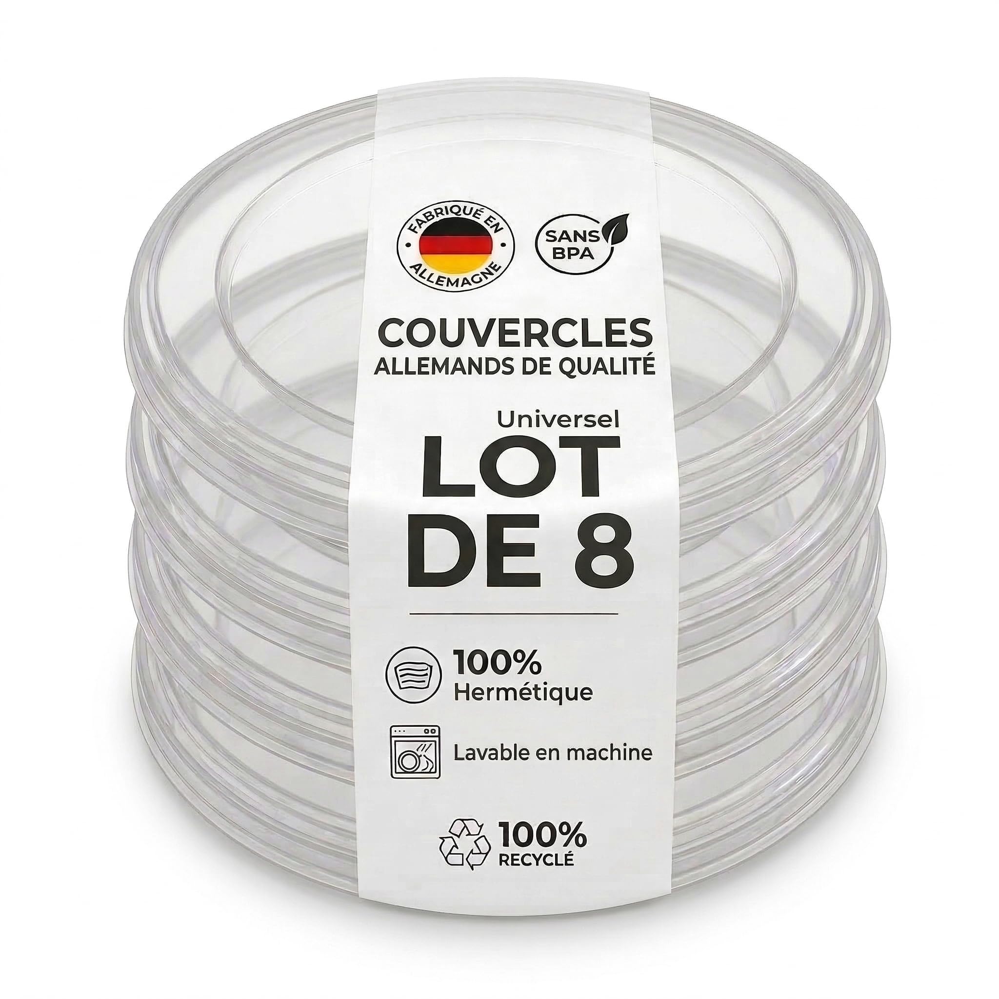 8 Couvercle Boîte de Conserve Pour Chien 800 Grs, Bouchon Canette pour Chat, Couvercles Plastiques Conserve, Capuchon Boite Conserve, Couvercle Reutilisable Rangement Conservation 8 PCS