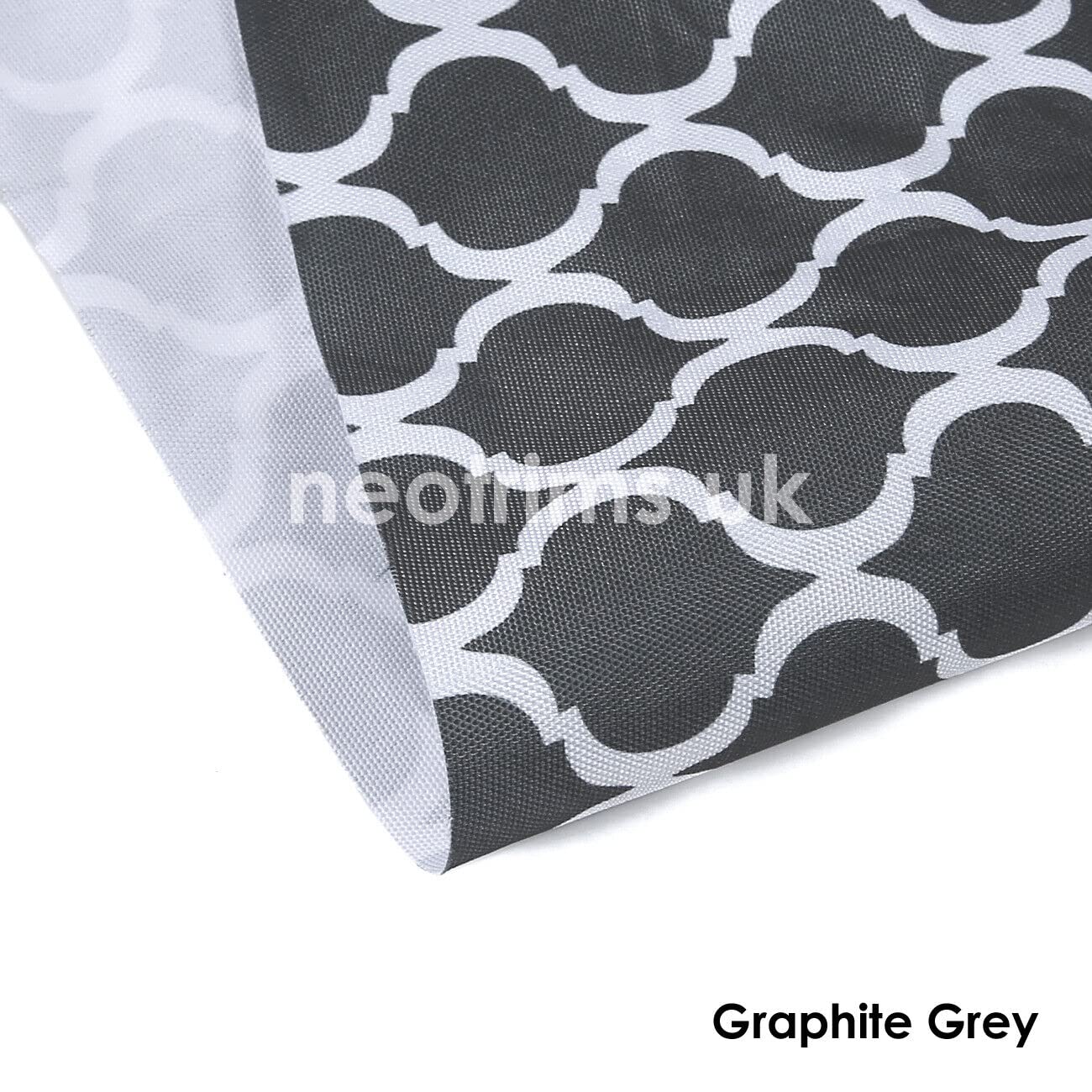 Wasserdichter Canvas-Stoff,Wasserabweisendes Gitter-Vierpass-Design,600 Denier Robustes Outdoor-Indoor-Polster- und Gartenmaterial,Wasserrutschen ab. Graphite Grey,5 Mt