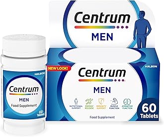 Centrum Men Tablets Multivitamin & Mineral Supplements, with 23 essential nutrients, including vitamin D, C, and Magnesium, 60 ct
