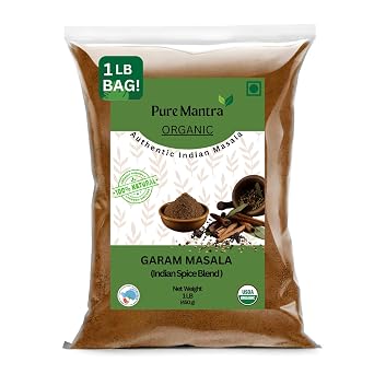 Pure Mantra Garam Masala Powder | 100% All-Natural & Aromatic | Organic Garam Masala | Non-GMO, Salt-Free | Authentic Indian Seasoning | Premium Masala Spice Mix 1 lb | 450g