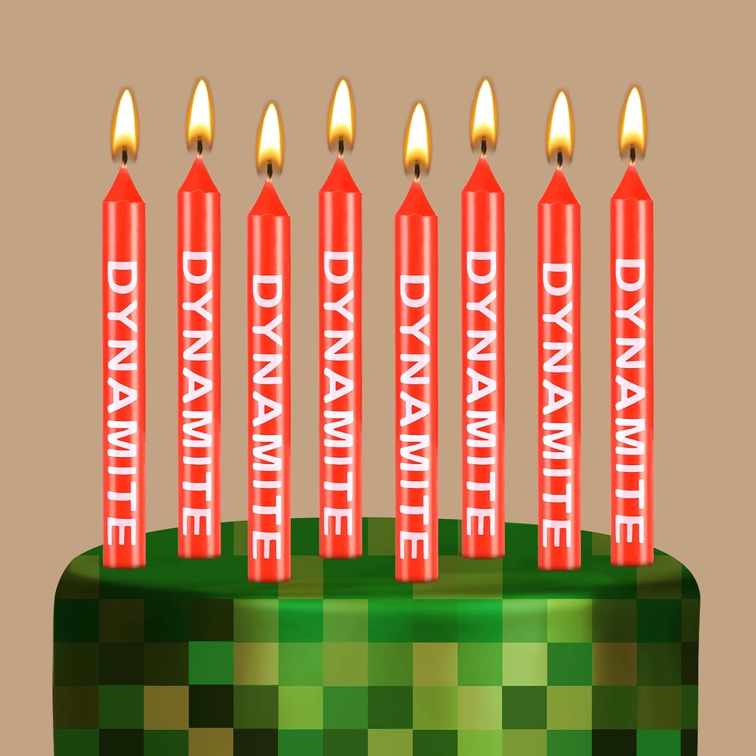 BBTO 12 Pieces TNT Themed Birthday Candles Dynamite Birthday Candles