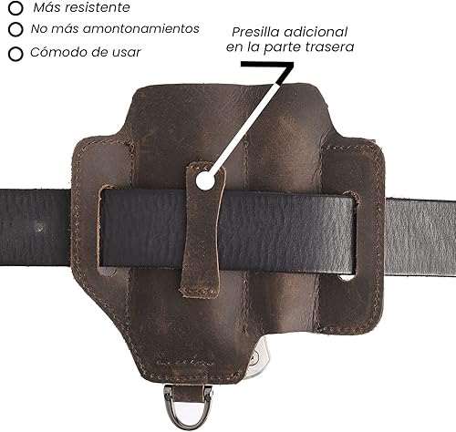Miniatura 3 de Topstache Funda multiherramienta de cuero, organizador de cinturón EDC para el trabajo y uso diario, funda Leatherman, organizador de bolsillo EDC