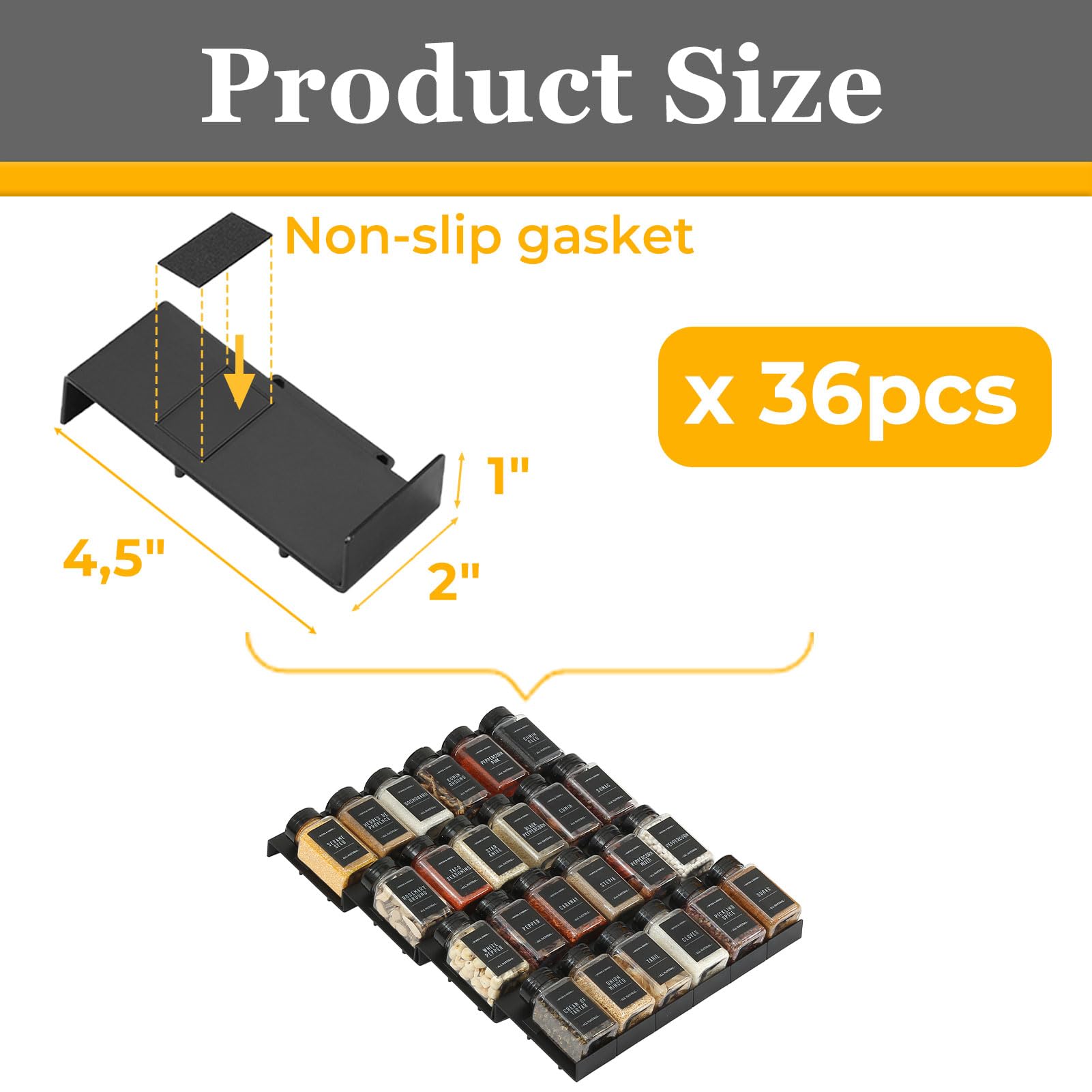 Snapklik.com : Spice Drawer Organizer, 36PCS Interlocking Expandable ...