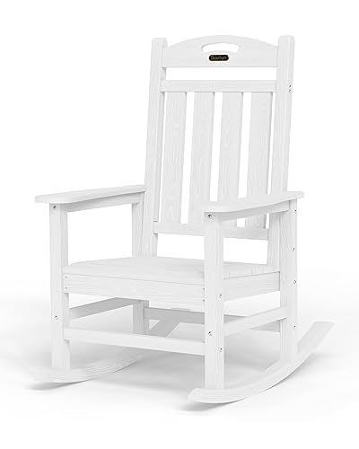 Oversized Outdoor Rocking Chair, High Back Patio Rocking Chair, HDPE