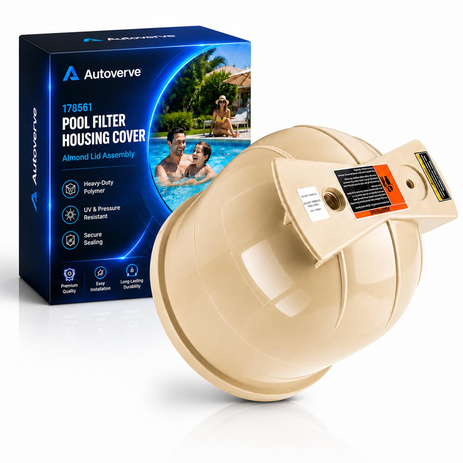 Couvercle de filtre de piscine en amande - Pièces de rechange pour Pentair Clean Pool & Spa CC150 CC75 - Remplace 178561 160317 160318 178555 30,5 cm