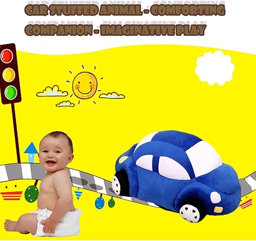Miniatura 4 de CHELEI2019 Juguete de peluche de 12.6 pulgadas, juguete de almohada de felpa en forma de auto azul, regalos para niños