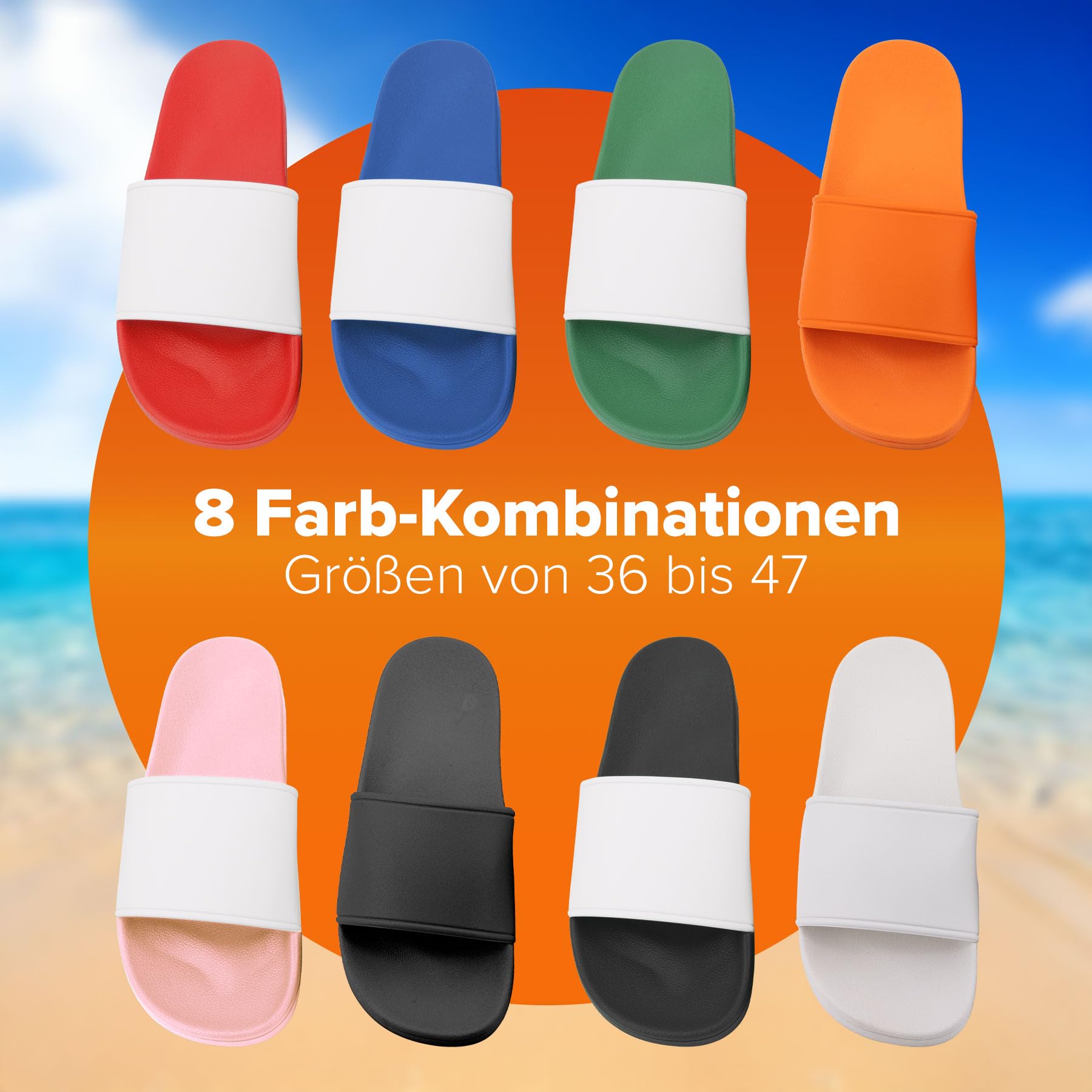 Deitert Badelatschen Katze - Hier unten! - Lustige Hausschuhe, Schlappen für Herren & Damen - Badeschuhe, Badeschlappen mit Motiv