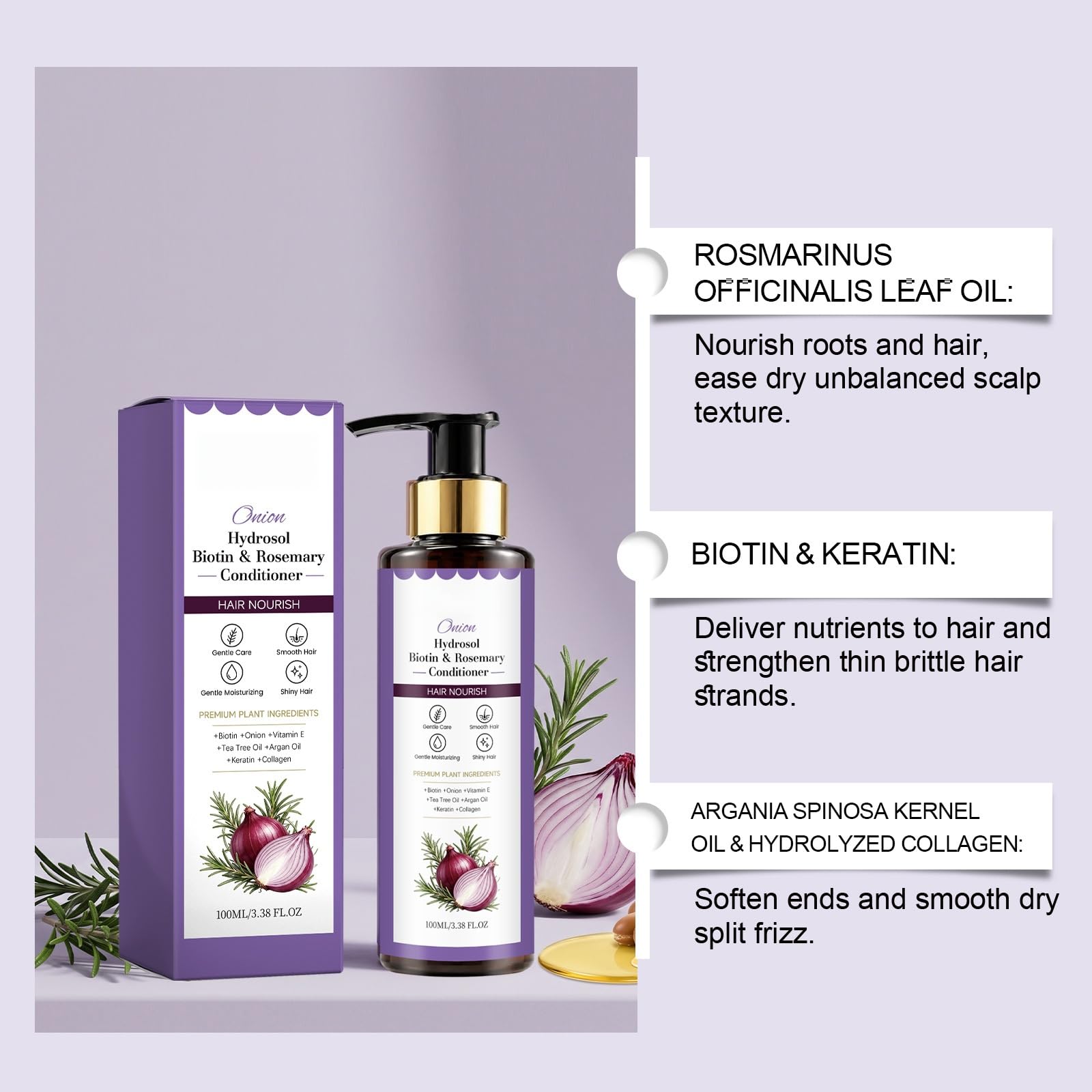 Set di shampoo e balsamo, rinfrescante per la cura del cuoio capelluto, per capelli setosi, lisci e lucidi, riduce l'effetto crespo e controlla i grovigli (6 pezzi)