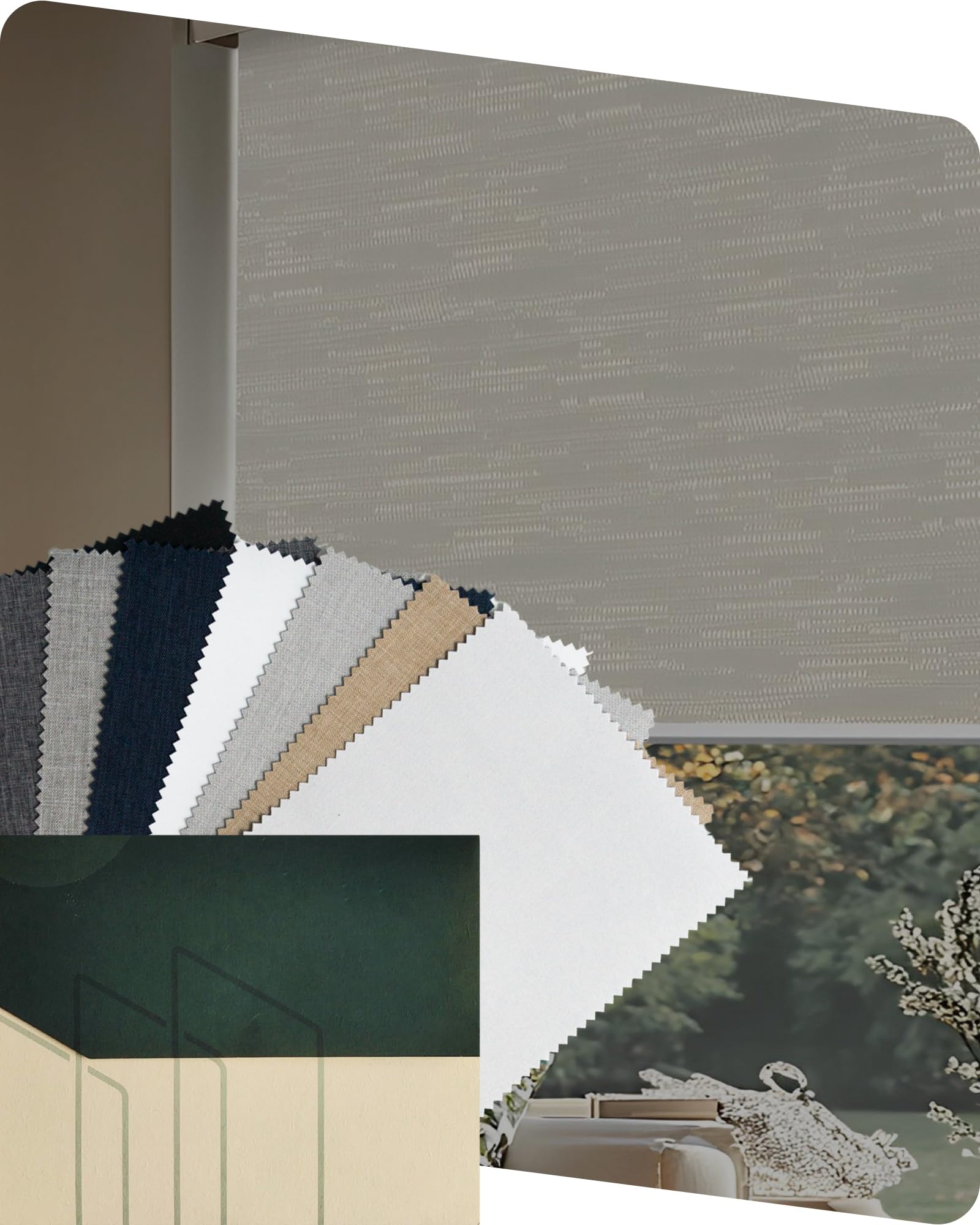 YoolaxFabric Sample Blinds, Blackout Blinds Roller Shades, Shades for Windows, Fabric Sample (Multicolor)