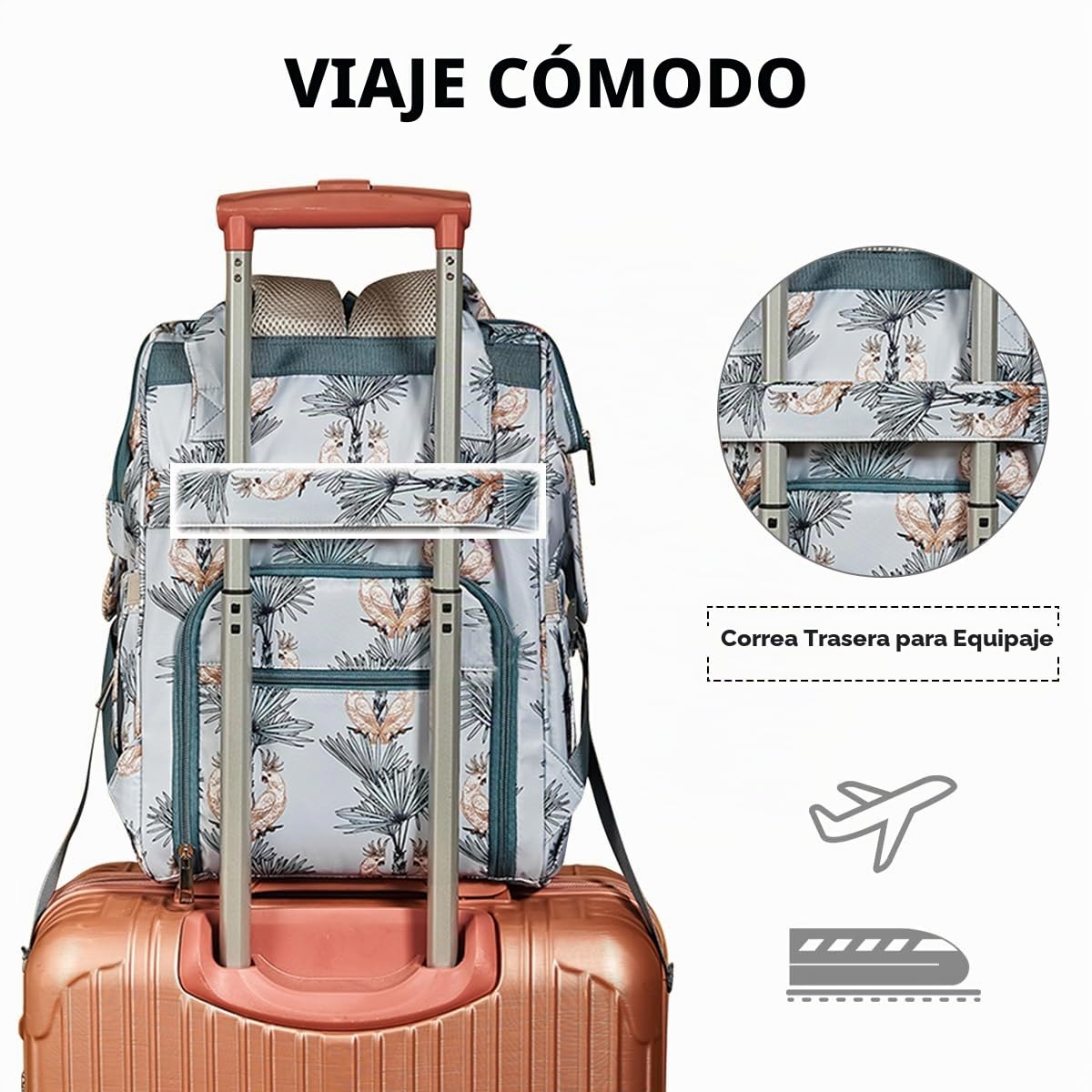 SONARIN Multifuncional Nylon Mochila de Pañales para Bebé,Gran Capacidad Impermeable Bolsa de Pañales Bolso Cambiador Bolsa de Viaje para Pañales con Cambiador & Ganchos Carrito Bebé(Animales)