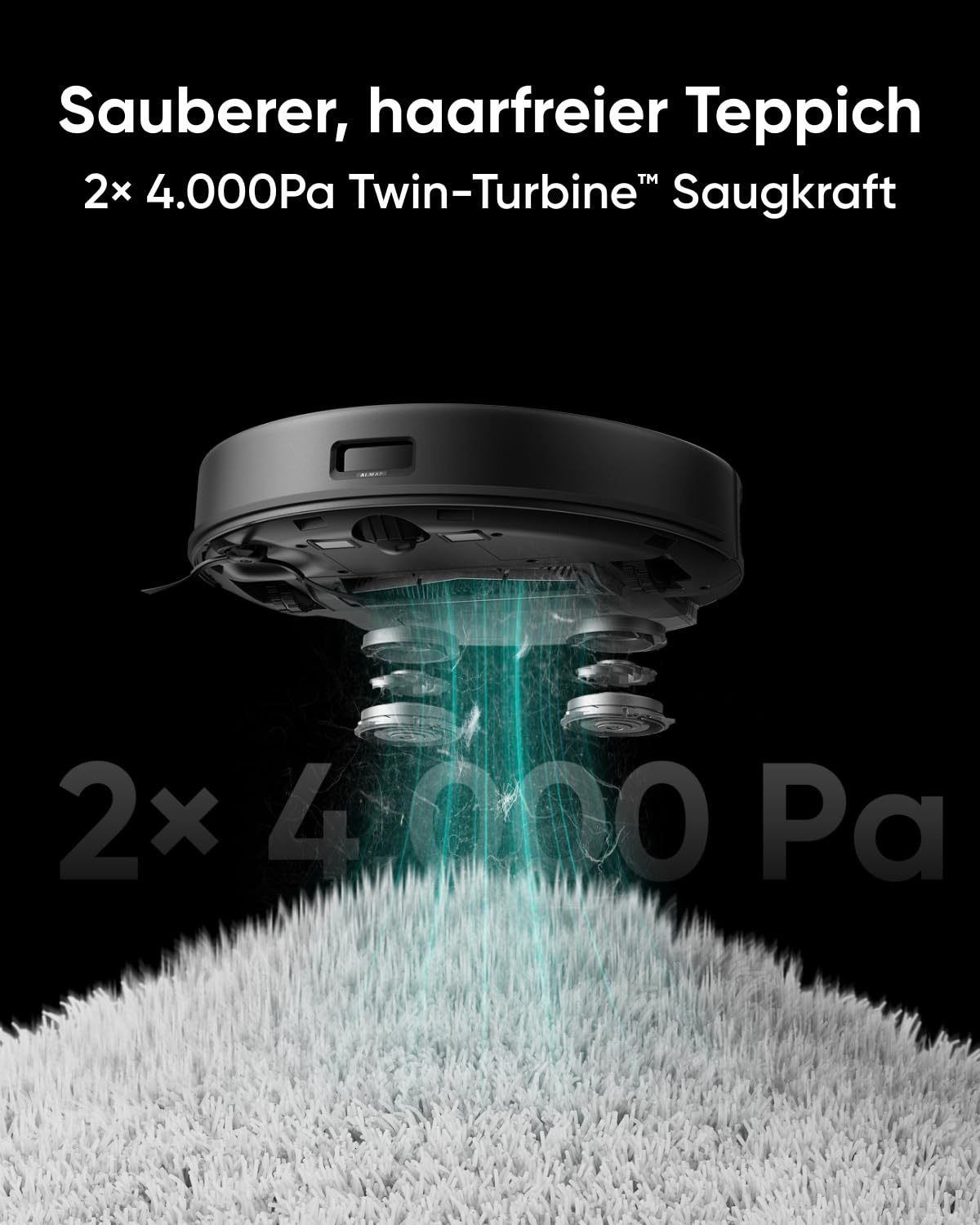eufy X8 Pro Saugroboter mit Wischfunktion und Selbstentleerungsstation, Twin-Turbine™ 2× 4.000Pa Saugkraft, aktiver Entwirrungs-Bürste und iPath™ Laser-Navigation(Generalüberholt)