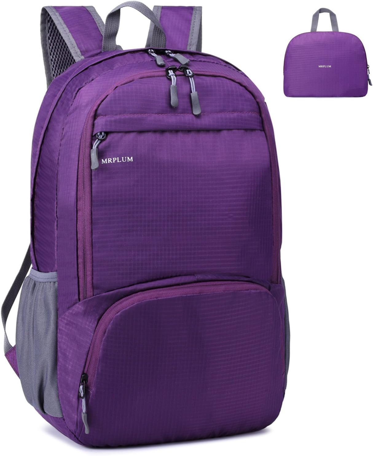 MRPLUM Backpack Backpack 25L Folding Ultralight Rucksack, Unisex Durable Handy Daypack for Travel& Outdoor Sports (Purple)