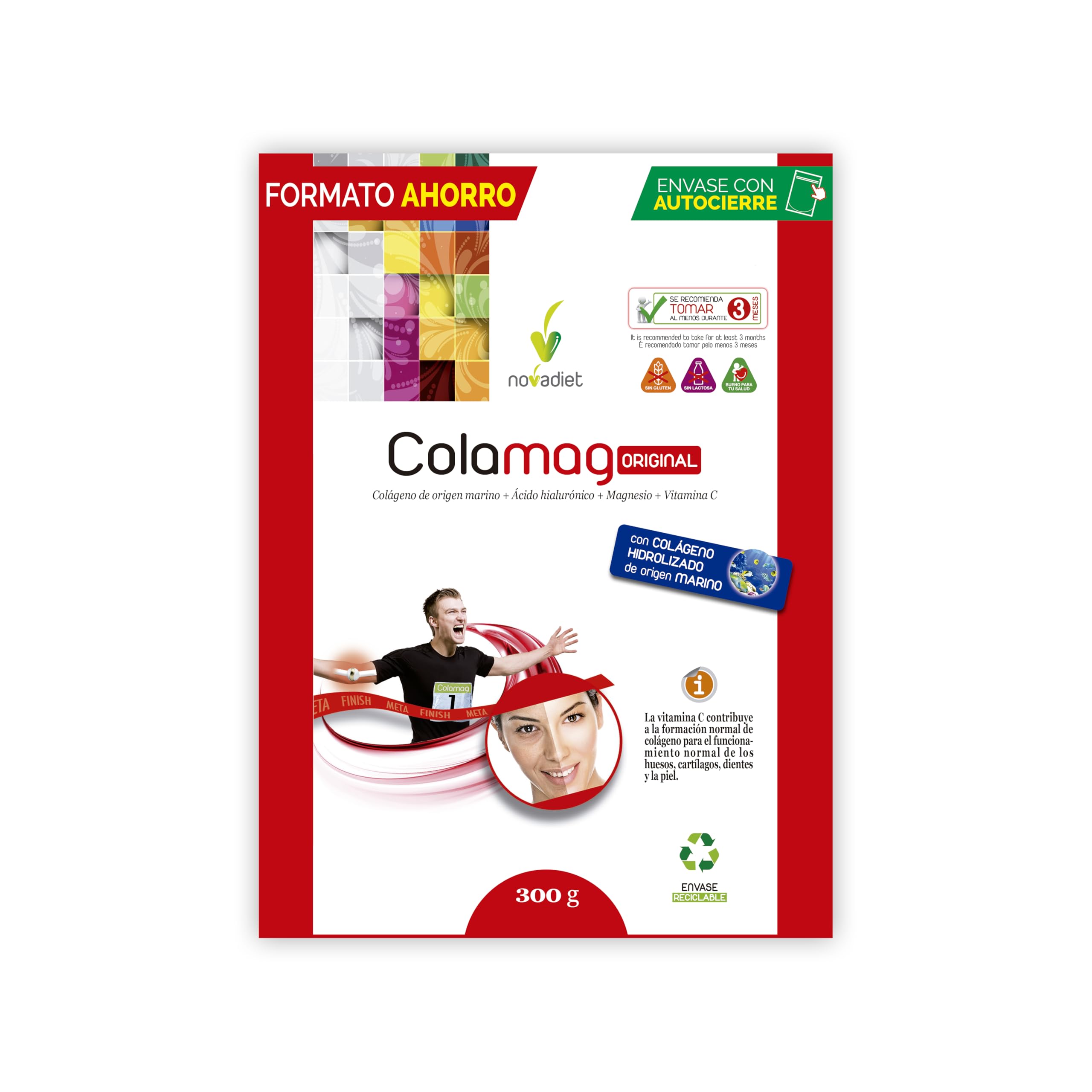 Novadiet - DOYPACK COLAMAG ORIGINAL con Colágeno Origen Marino, Ácido Hialurónico, Magnesio, Vitamina C, Piel, Huesos, Músculos, Articulaciones, Cartílagos, Ayuda Formación de Colágeno - Pack 2