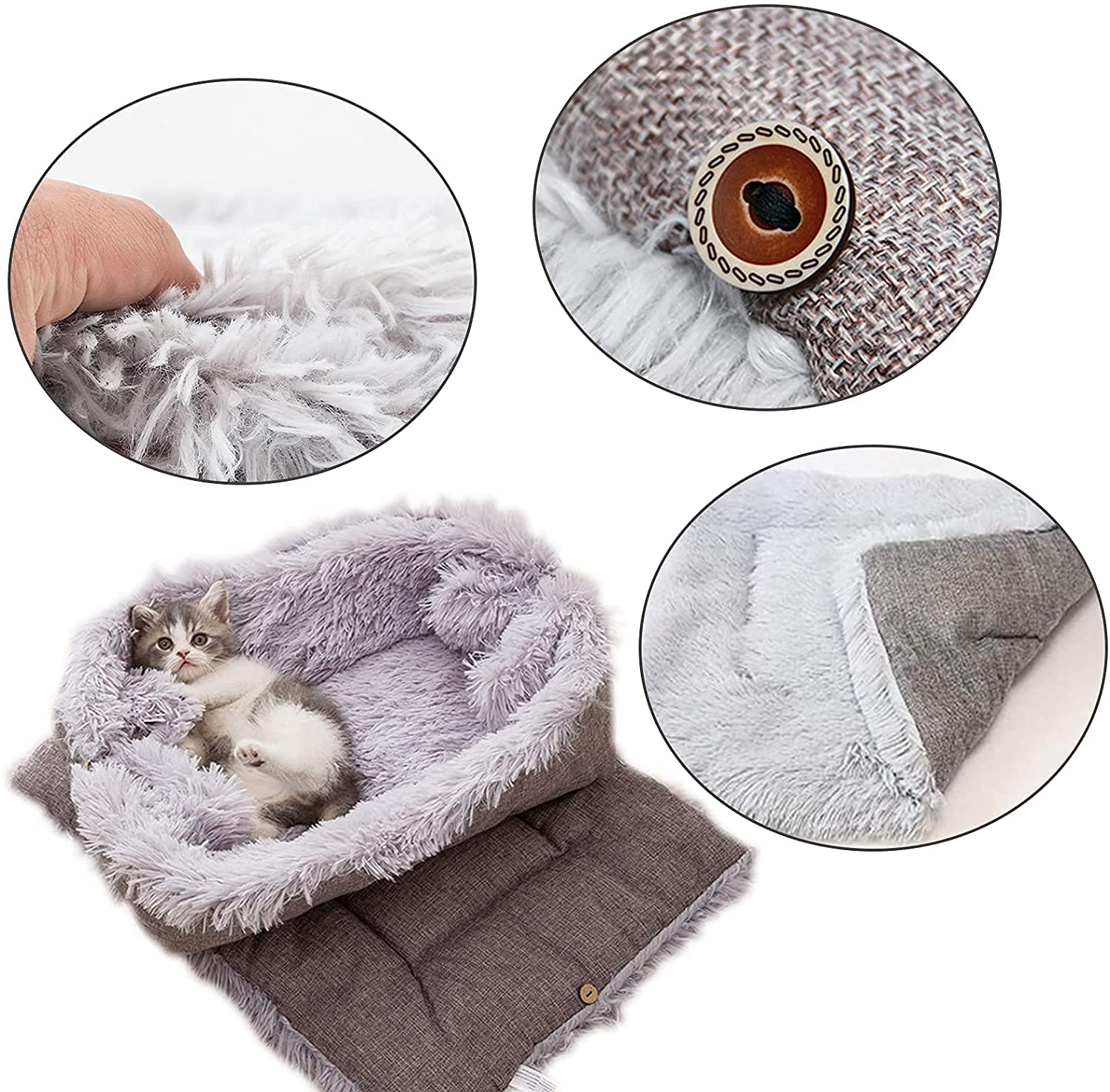 Coocnh Huisdier deken kussen hond kat zachte warme dekens puppy wasbare slaap mat pad bed hoes met pootafdruk (60 x 70 cm/23,6 x 27,6 inch, veelkleurig