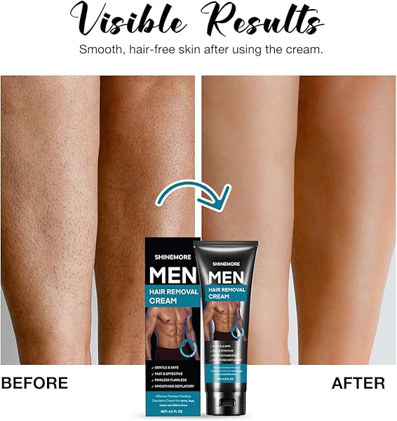 Intimate Hair Removal Cream for Men: Effective Painless Flawless Soothing Depilatory Cream for arms legs chest and Pubic Area - Suitable for All Skin Types 4.2 OZ - 3