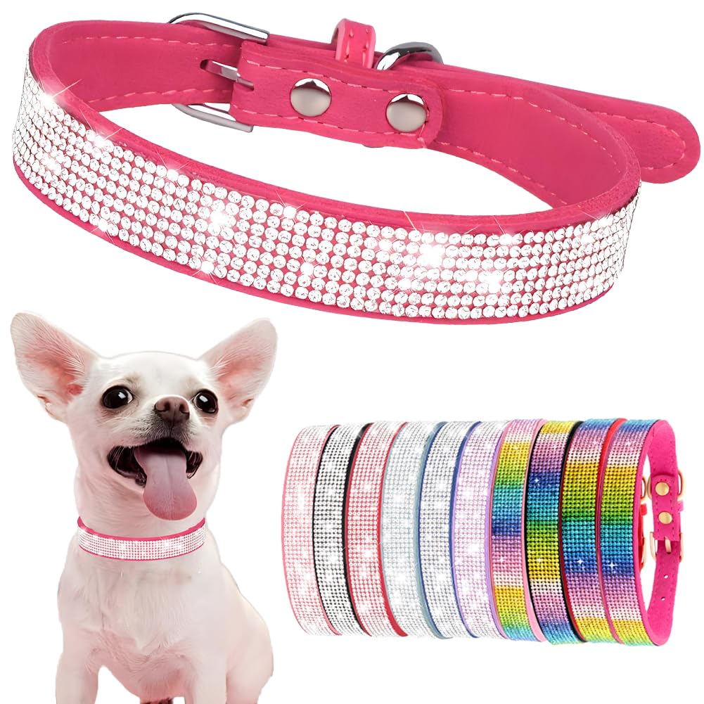 Collier pour chien et chat Hotlion rose rouge à strass parfait pour les sorties en ville