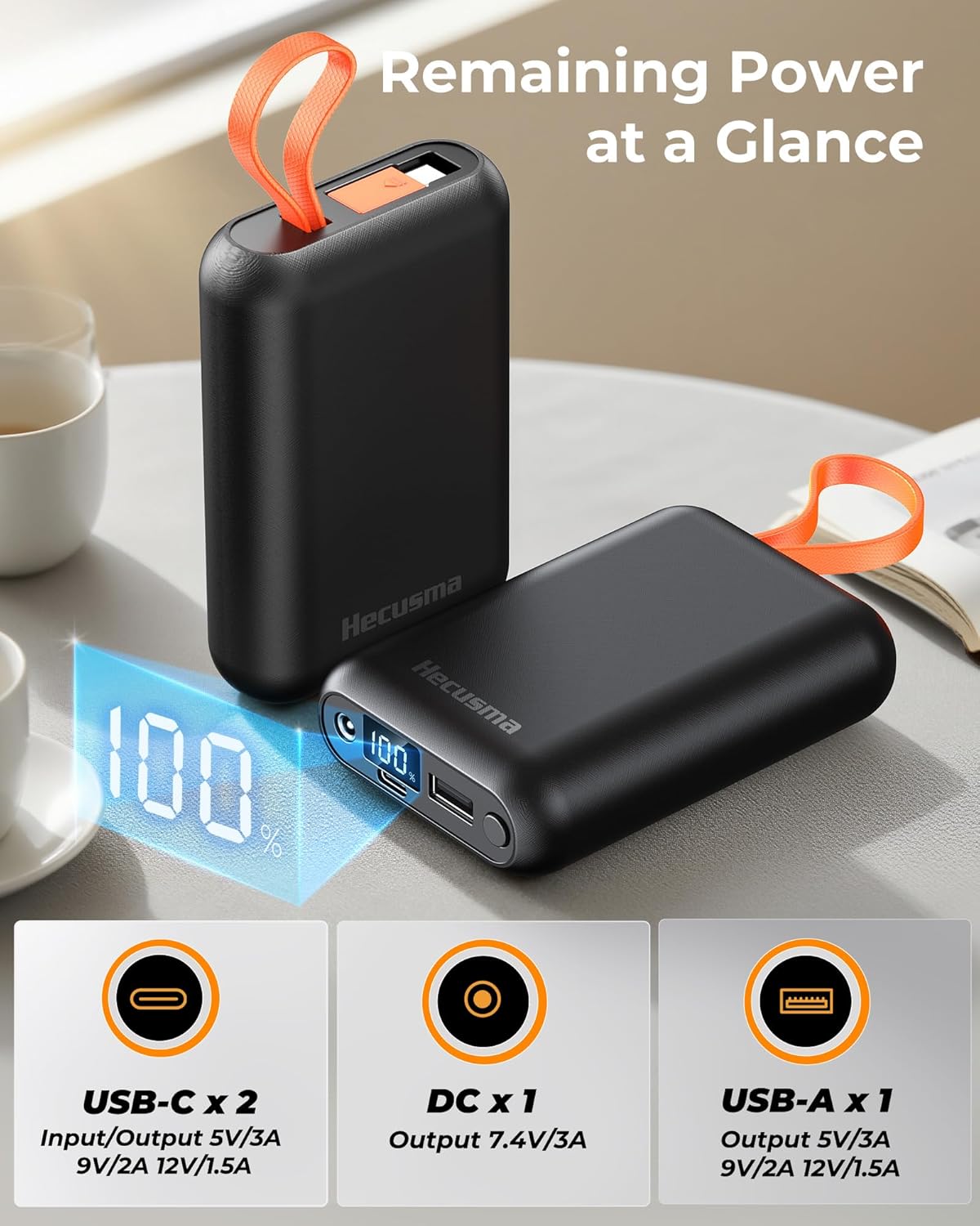 7.4V 5V 20,000mAh Heated Vest Battery Pack, Battery Pack for Heated Vest Compatible with ORORO, for TODWARM, for XINSONYUELL, for Weamest, Power Bank with Built-in USB-C Cable (No for Venustas) - Image 6