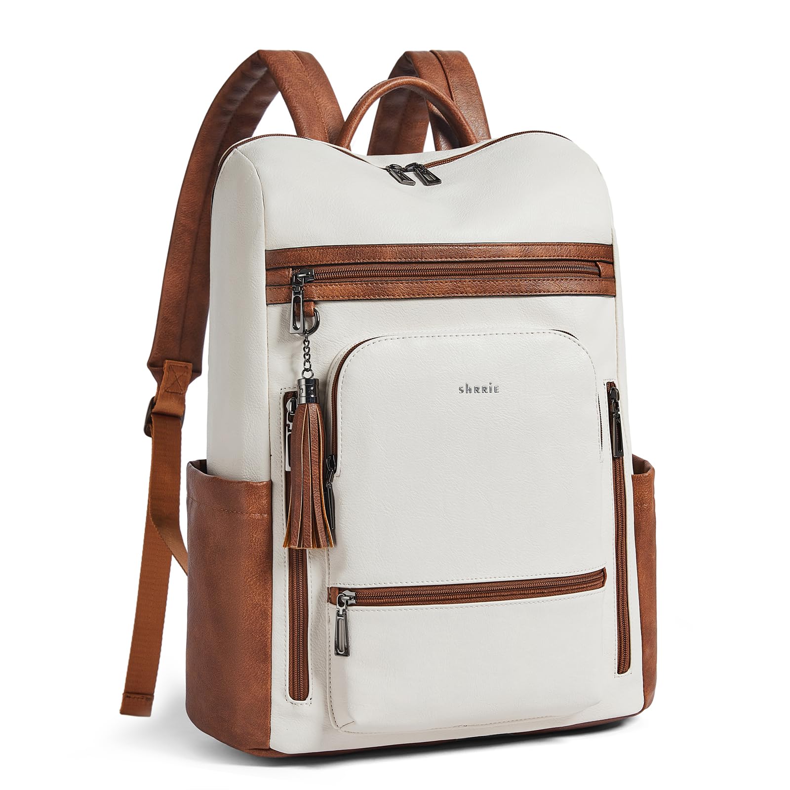 Shrrie aggiornato grande viaggio laptop zaino con si adatta 17 pollici laptop, impermeabile vegan cuoio computer zaino per donne e uomini lavoro Business College