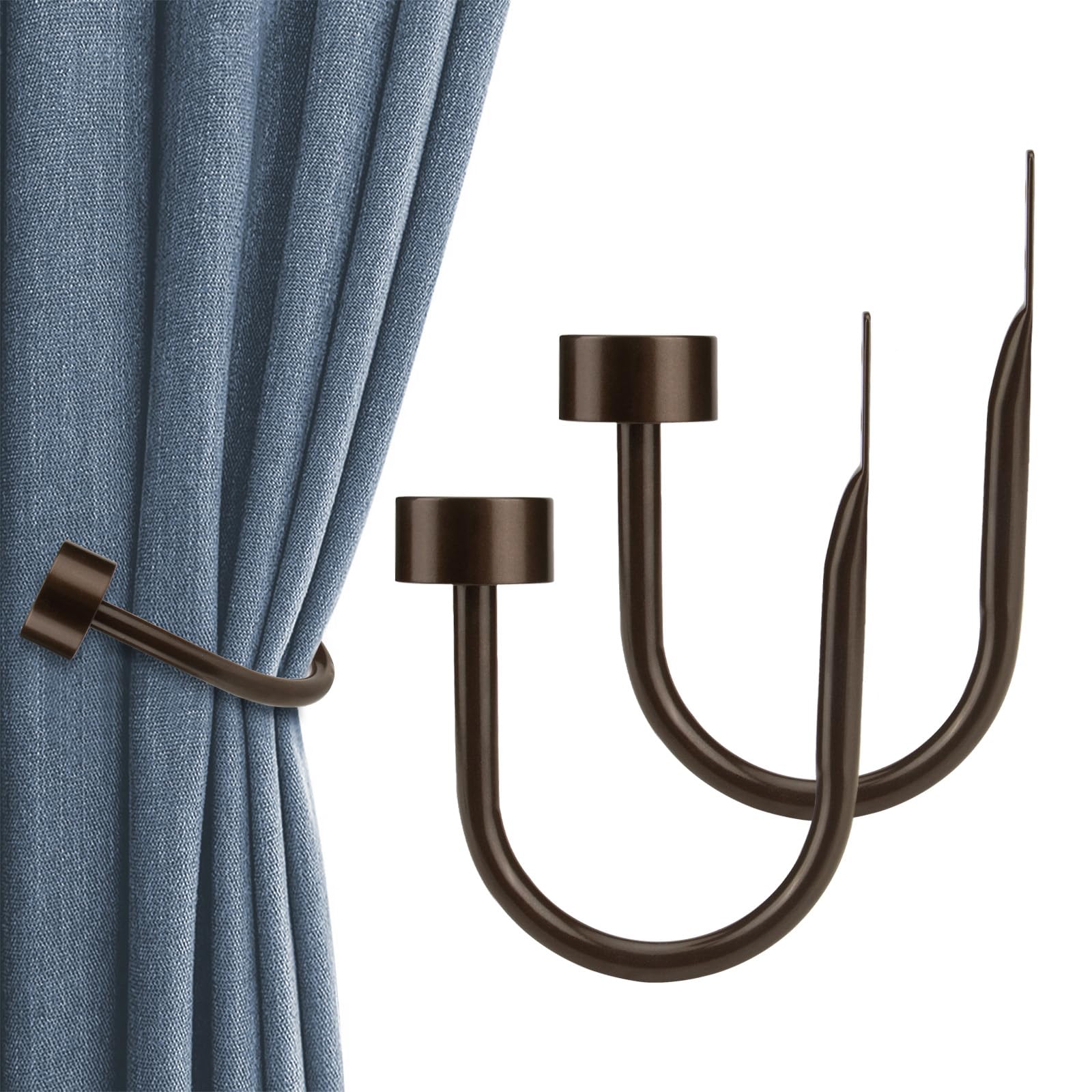 KAMANINA 2 Pack Bronze Curtain Holdbacks, Wall Mounted Curtain Tie Backs