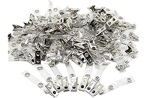 Happy Trees 100-Pack Metal Badge Clip Adapter Strap