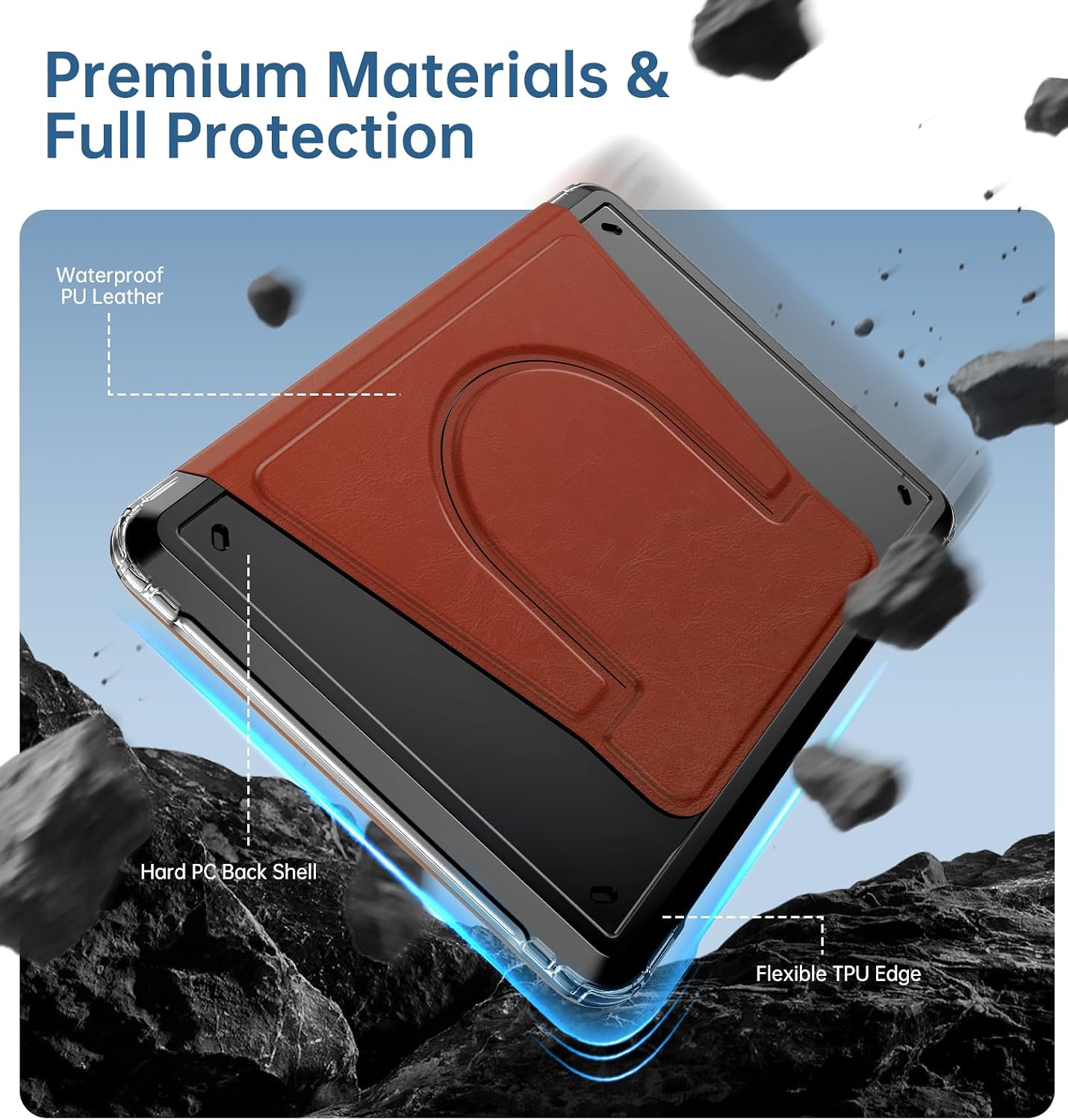 MoKo 360°Rotating Detachable Case for 7" eBook Reader, Vintage Style