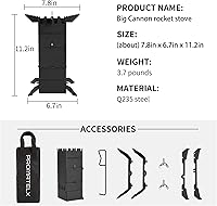 Vista 7 de Portable Rocket Stove, Wood-Burning Stove & Backpacking Stove, Windproof Design with Carry Bag, Perfect for Backyard & Outdoor Cooking (Small)