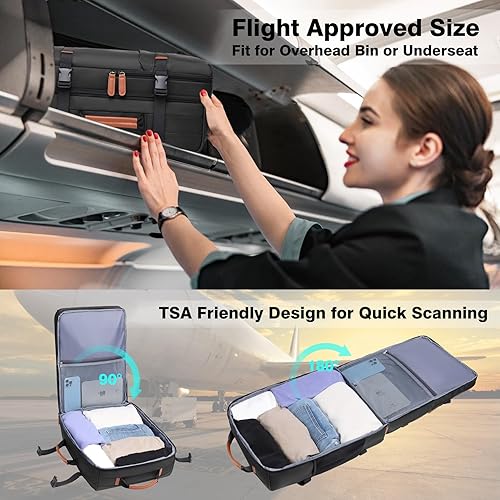 Miniatura 6 de 40l lleva en la mochila del aeropuerto para el artículo personal, mochila subasiento aprobada por vuelo, Negro -, Classic