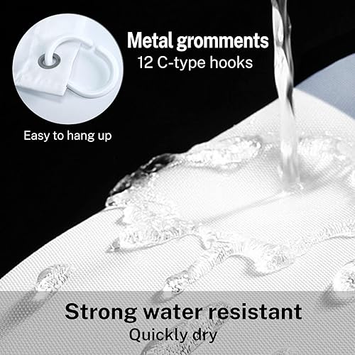 Miniatura 4 de Arttown Juego de baño de otoño con cortina de ducha y alfombras y accesorios, juego de cortina de ducha de paraguas de otoño de hoja de arce,