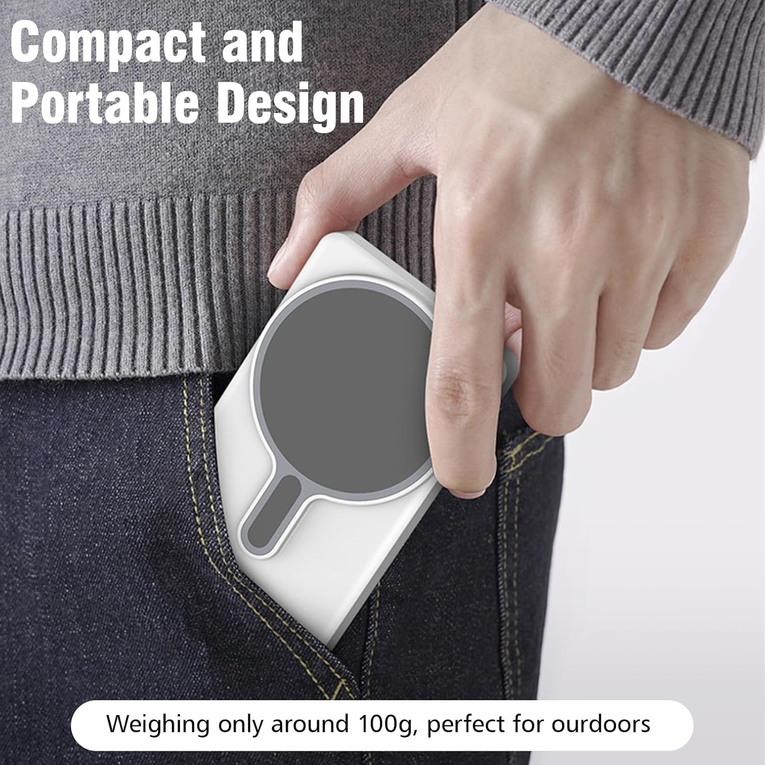 Selfie Monitor Screen for iPhone & Android - Back Camera Monitor with Bluetooth Remote, 164FT Range, Built-in Speaker Display 4K 60fps for Photo/Vlog/Live Stream(White) - Image 8