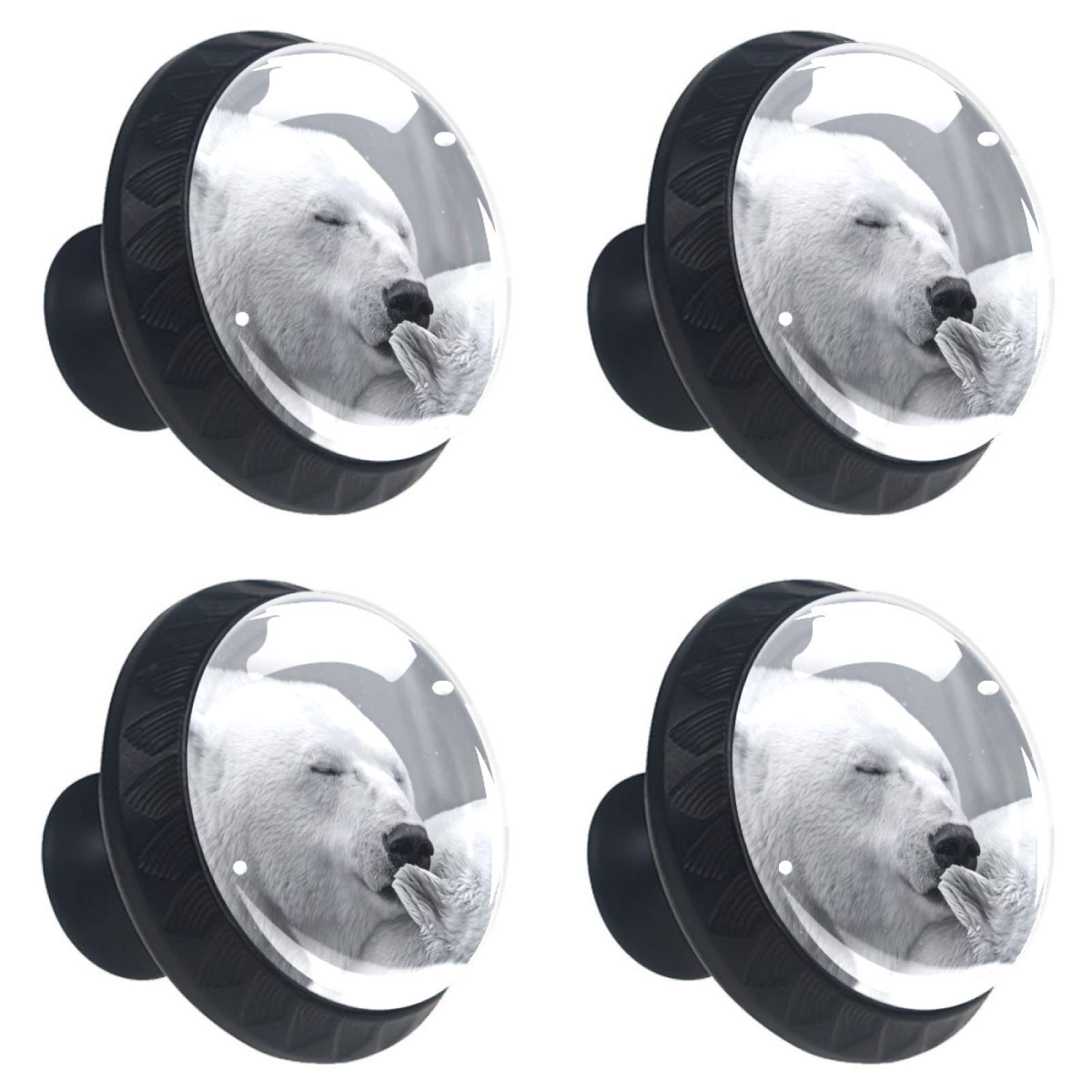 Boutons de tiroir en cristal motifs ours polaire pour remplacer poignée usée