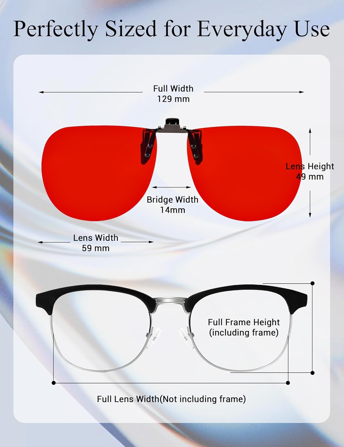 Slocyclub Clip On Blue Light Blocking for Women and Men,Flip-Up Design for Computer, TV, Gaming Reduces Eye Strain
