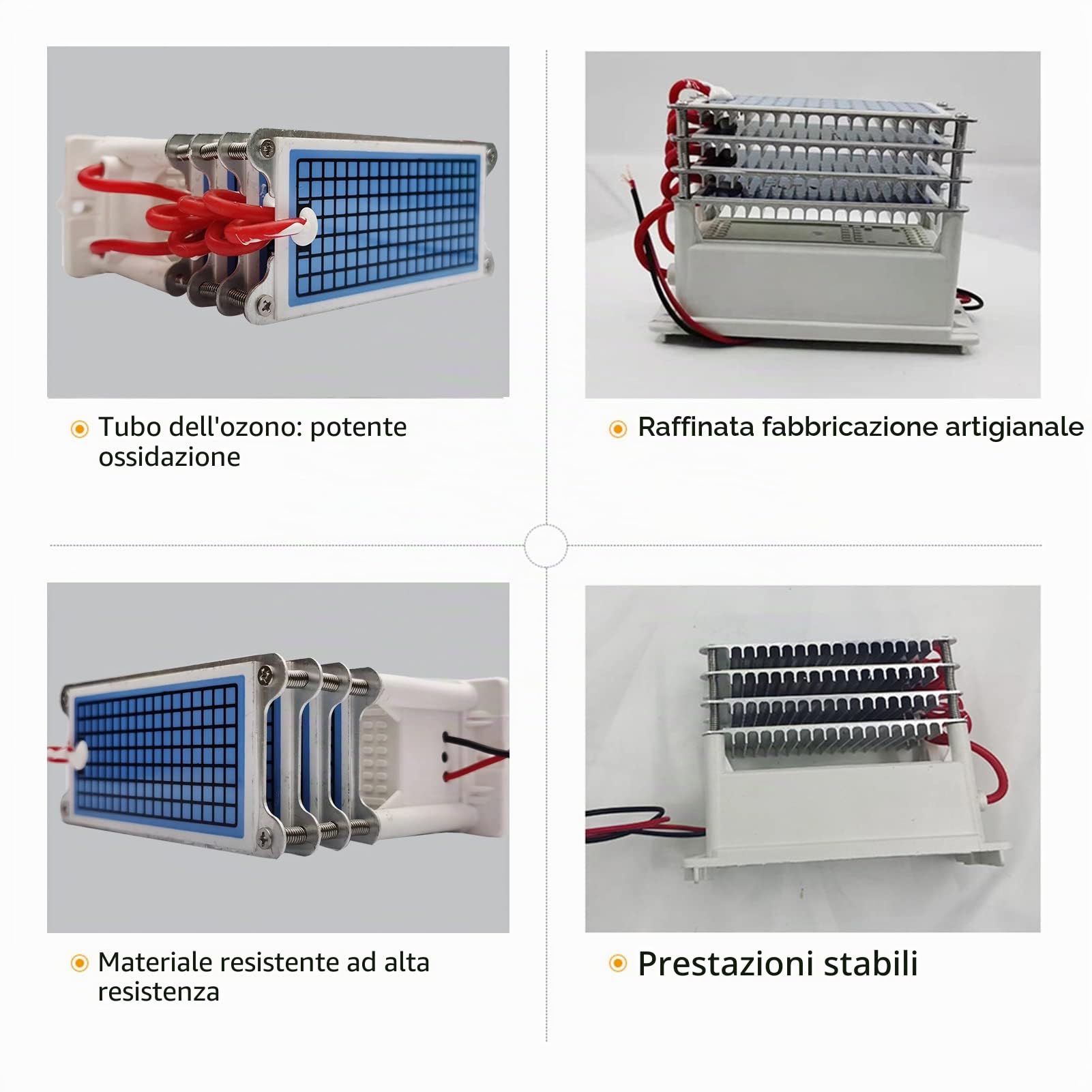 Weytoll Generatore di ozono AC220V 40.000 mg/h, piastra in ceramica purificatore d'aria lavabile per cucina, bagno e soggiorno, eliminare fumo e odori animali