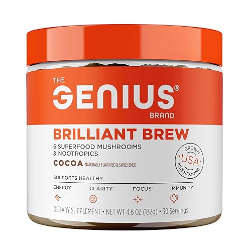 Miniatura 8 de Genius Brilliant Brew, alternativa al café sin azúcar, sustituto del café con adaptógeno nootrópico, energía natural sin nerviosismo y choque, 0
