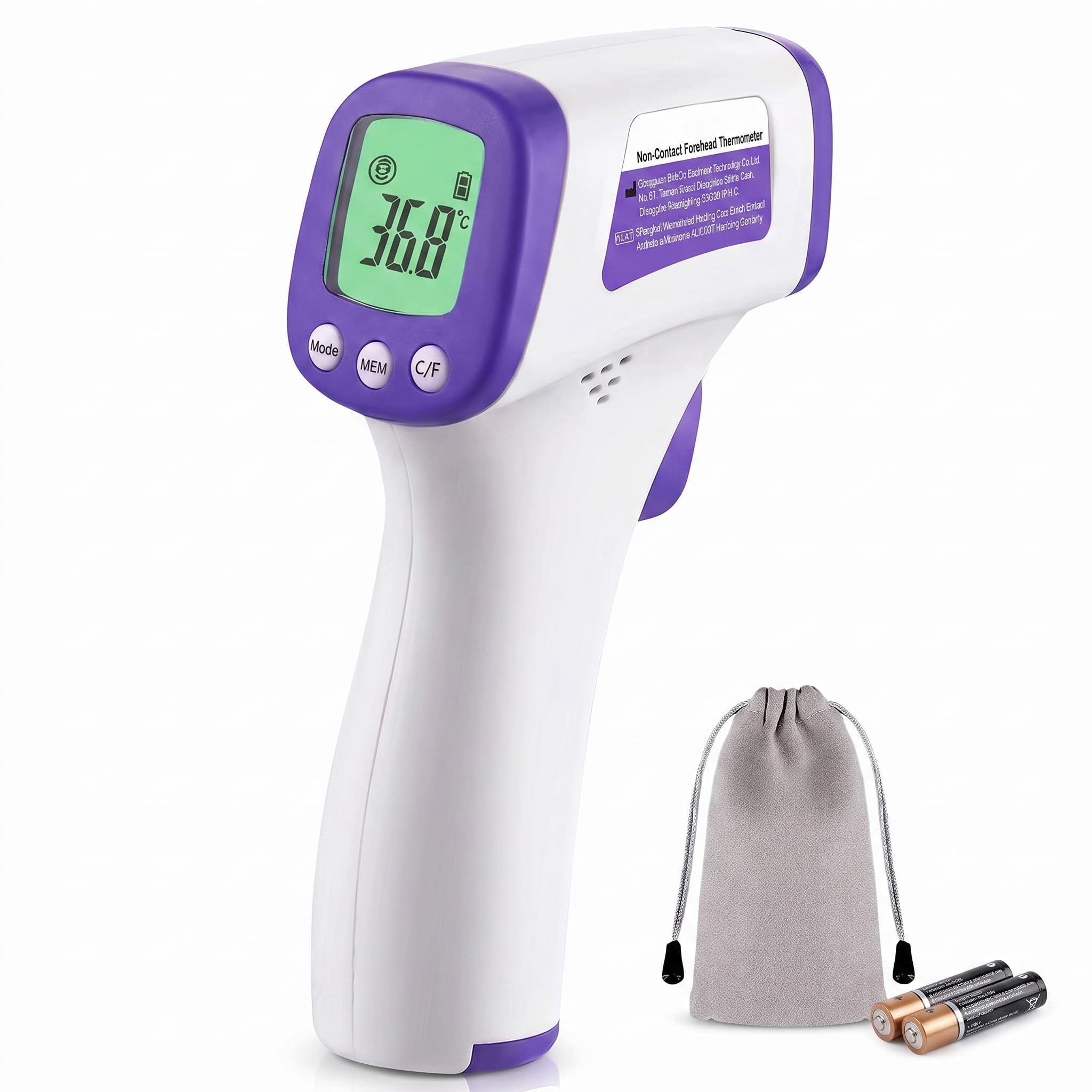 Thermomètre Frontal Sans Contact Infrarouge Bébé & Adulte – Thermomètre Digital Médical Précis et Rapide – Mode Objet, Écran LCD, Alarme Fièvre, Silencieux – Thermomètre Maison Fiable
