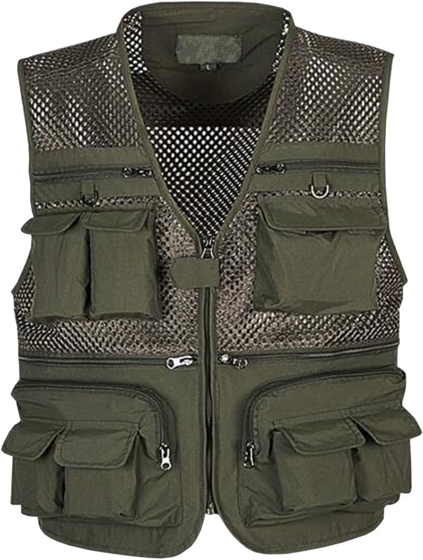 BIKMAN Men's Outdoor Professional Mesh Photography Vest with Multi-Pocket