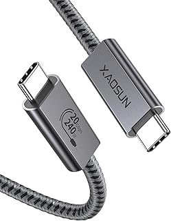 XAOSUN 240W USB C to USB C Cable, USB 3.2 Gen 2 Cable Fast Charging Cable Support 4k@60Hz 20Gbps Data USB 3.1 Type-C Cable for iphone 15 Pro Max MacBook iPad 2023, Monitor, SSD, Laptop, etc [1m]